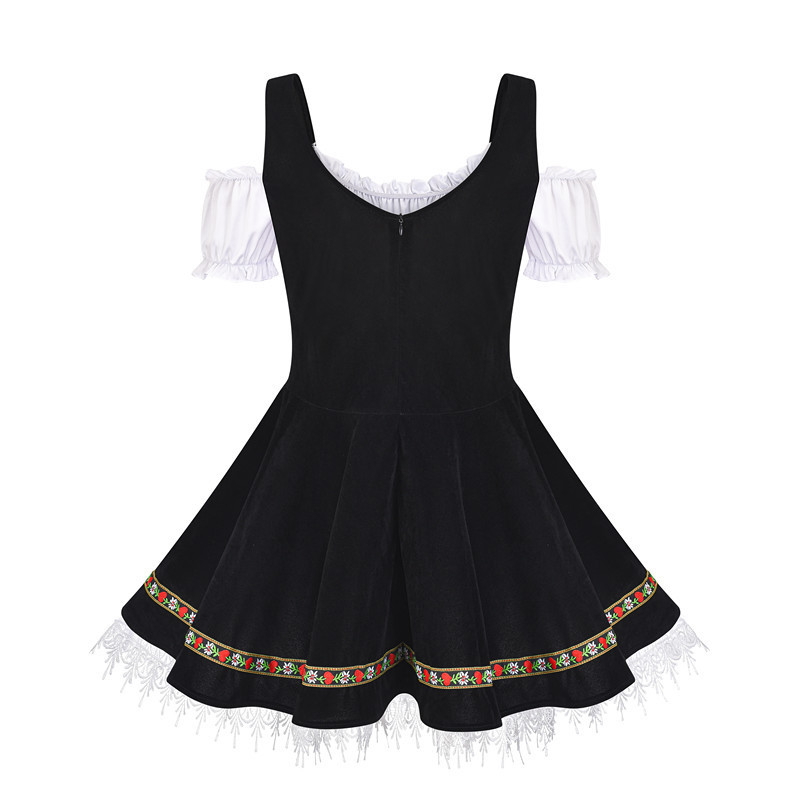 Традиционное баварское платье Dirndl с открытыми плечами Фестивальный костюм